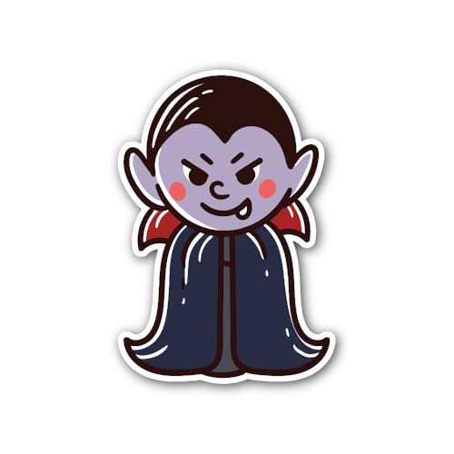 2 (Pieces) 3" and 5" Cute Small Vampire Sticker, Waterproof Vinyl Decals for Many Purpose Like Cars,