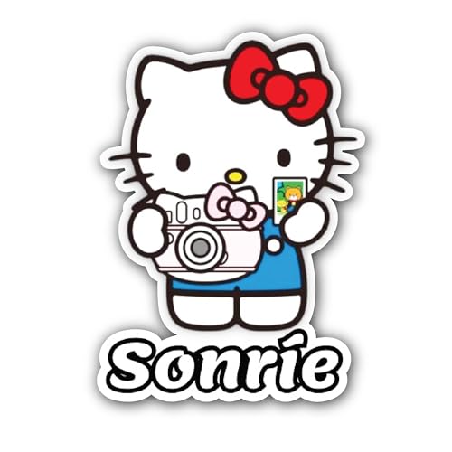 2 (Pieces) 3" and 5" Cat with Camera Sticker, Waterproof Vinyl Decals for Many Purpose Like Cars, Tr