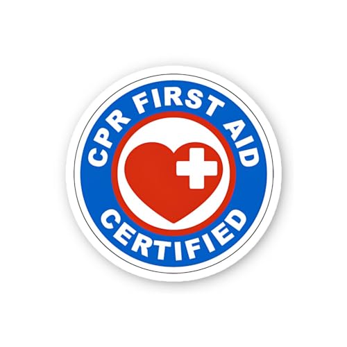 2 (Pieces) 3" and 5" CPR First Aid Certified Decal Sticker, Waterproof Vinyl Decals for Many Purpose