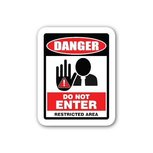 2 (Pieces) 3" and 5" DO NOT Enter Restricted Area Sign Sticker, Waterproof Vinyl Decals for Many Pur