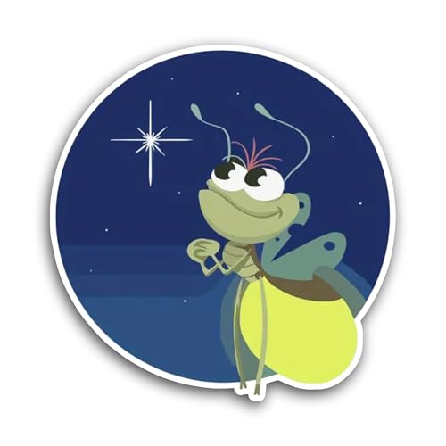 2 (Pieces) 3" and 5" Cartoon Firefly Sticker, Waterproof Vinyl Decals for Many Purpose Like Cars, Tr