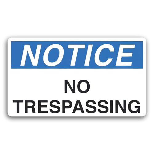 2 (Pieces) 3" and 5" No Trespassing Sign Decal Sticker, Waterproof Vinyl Decals for Many Purpose Lik