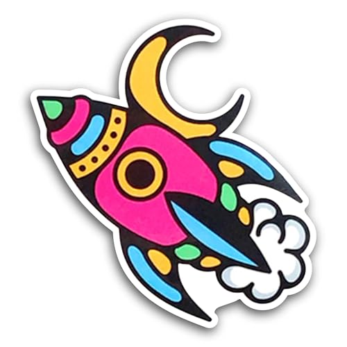 2 (Pieces) 3" and 5" Rocket Sticker, Waterproof Vinyl Decals for Many Purpose Like Cars, Trucks, Lap