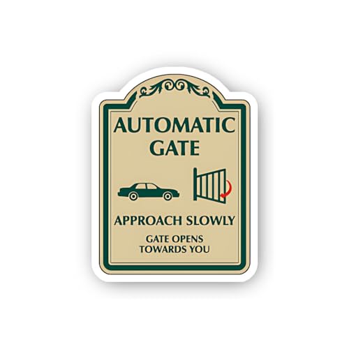 2 (Pieces) 3" and 5" Decorative Gate Approach Slowly Swing Sign Sticker, Waterproof Vinyl Decals for