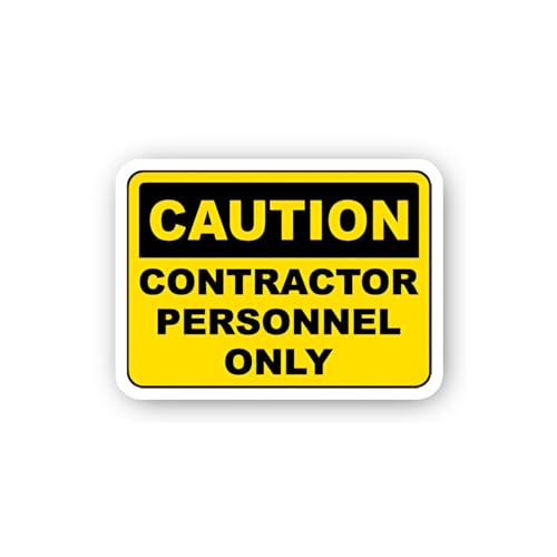2 (Pieces) 3" and 5" Contractor Personnel Access Only Sticker, Waterproof Vinyl Decals for Many Purp