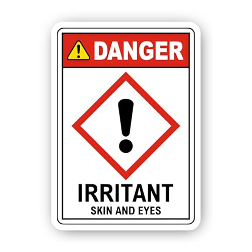 2 (Pieces) 3" and 5" Skin and Eye Irritant Alert Sticker, Waterproof Vinyl Decals for Many Purpose L