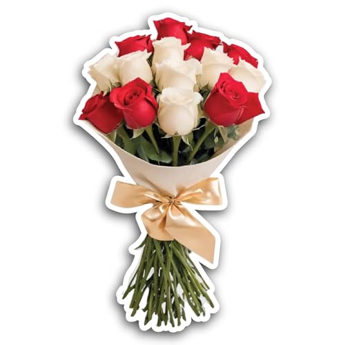 2 (Pieces) 3" and 5" A Bouquet of Roses Sticker, Waterproof Vinyl Decals for Many Purpose Like Cars,