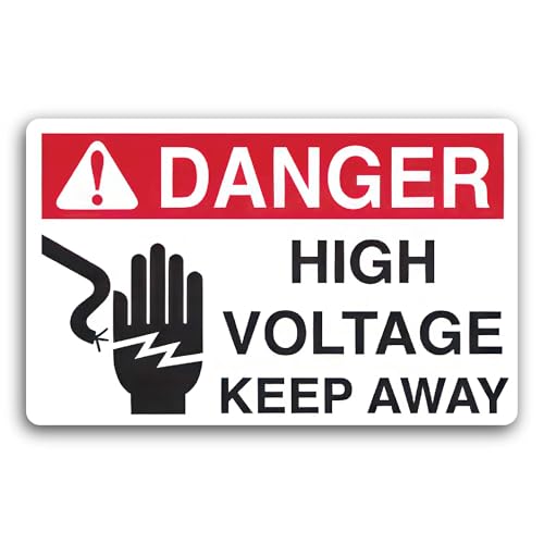 2 (Pieces) 3" and 5" Danger High Voltage Keep Away Decal Sticker, Waterproof Vinyl Decals for Many P