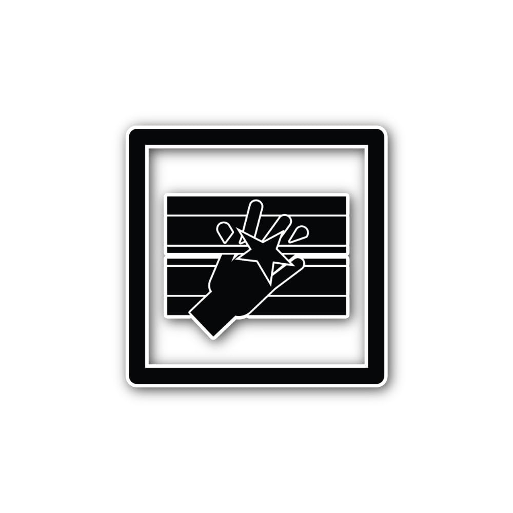 2 (Pieces) 3" and 5" Hand Injury from Sharp Surface Warning Sticker, Waterproof Vinyl Decals for Man
