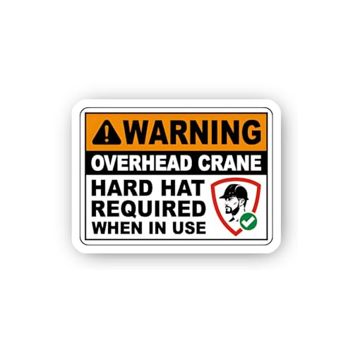 2 (Pieces) 3" and 5" Overhead Crane Safety Instruction Sticker, Waterproof Vinyl Decals for Many Pur