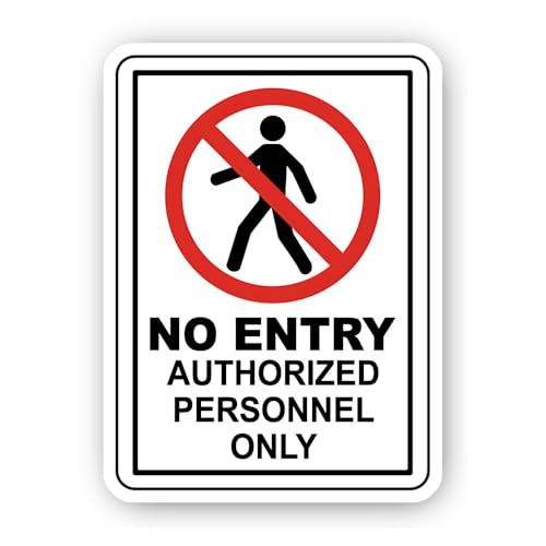 2 (Pieces) 3" and 5" Restricted Pedestrian Entry Notice Sticker, Waterproof Vinyl Decals for Many Pu