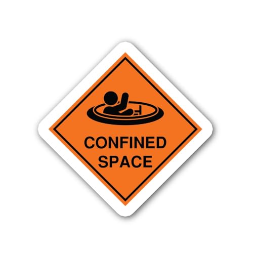 2 (Pieces) 3" and 5" Warning - Confined Space Label Sticker, Waterproof Vinyl Decals for Many Purpos