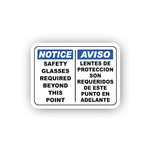 2 (Pieces) 3" and 5" Bilingual Point of Entry Notice Sticker, Waterproof Vinyl Decals for Many Purpo