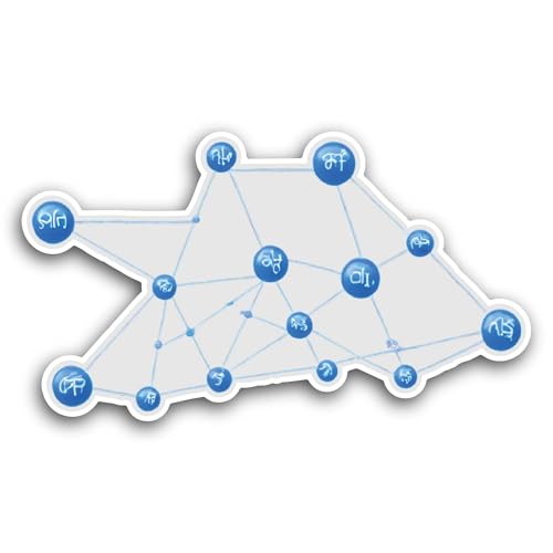 2 (Pieces) 3" and 5" Network Diagram Sticker, Waterproof Vinyl Decals for Many Purpose Like Cars, Tr