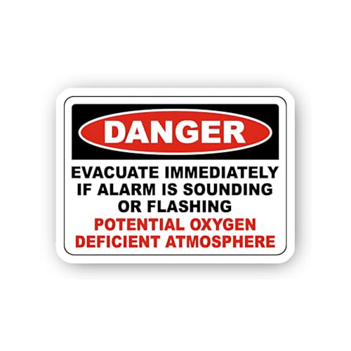 2 (Pieces) 3" and 5" Immediate Evacuation Atmosphere Alert Sticker, Waterproof Vinyl Decals for Many