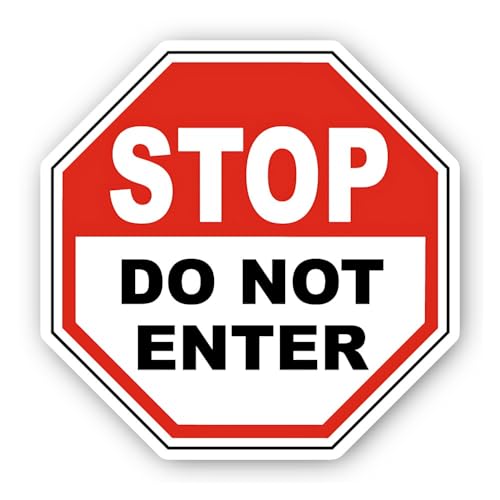 2 (Pieces) 3" and 5" Stop Do Not Enter Octagonal Sticker, Waterproof Vinyl Decals for Many Purpose L