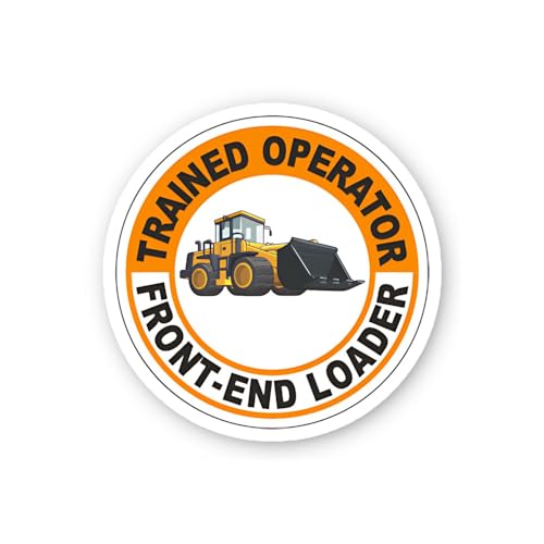 2 (Pieces) 3" and 5" Trained Front-End Loader Operator Decal Sticker, Waterproof Vinyl Decals for Ma
