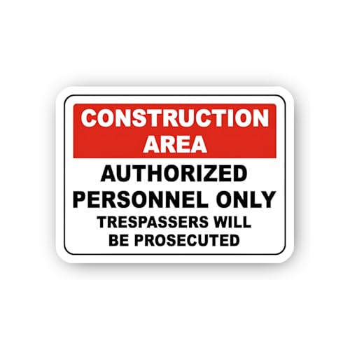 2 (Pieces) 3" and 5" Authorized Personnel Area Sign Sticker, Waterproof Vinyl Decals for Many Purpos