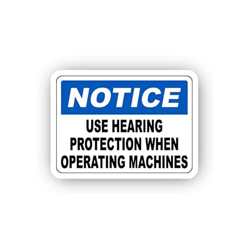 2 (Pieces) 3" and 5" Machine Operation Ear Protection Sticker, Waterproof Vinyl Decals for Many Purp