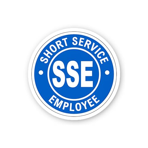 2 (Pieces) 3" and 5" Blue Short Service Employee SSE Decal Sticker, Waterproof Vinyl Decals for Many