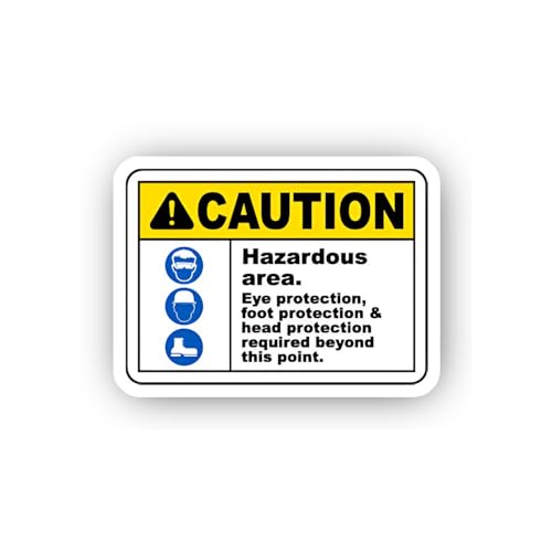 2 (Pieces) 3" and 5" Triple Protective Gear Area Sticker, Waterproof Vinyl Decals for Many Purpose L