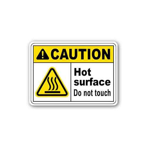 2 (Pieces) 3" and 5" Burn Hazard Warning Sign Sticker, Waterproof Vinyl Decals for Many Purpose Like