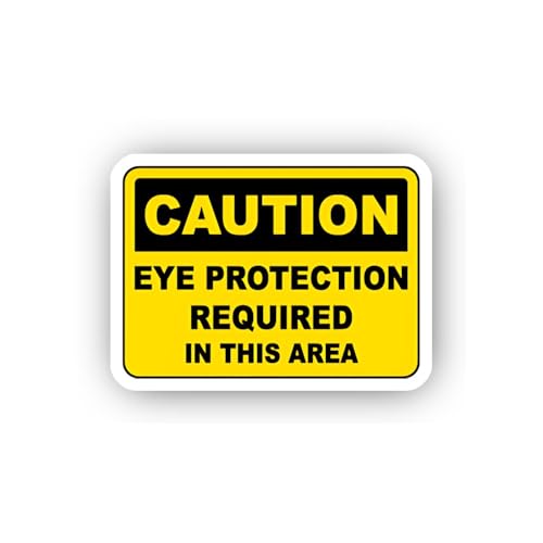 2 (Pieces) 3" and 5" Standard Eye Protection Area Notice Sticker, Waterproof Vinyl Decals for Many P
