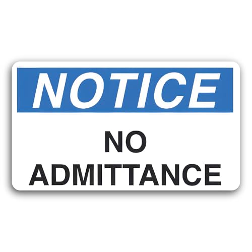 2 (Pieces) 3" and 5" No Admittance Decal Sticker, Waterproof Vinyl Decals for Many Purpose Like Cars