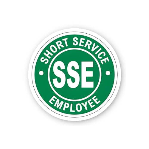 2 (Pieces) 3" and 5" Green Short Service Employee SSE Decal Sticker, Waterproof Vinyl Decals for Man