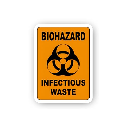 2 (Pieces) 3" and 5" Infectious Biohazard Waste Label Sticker, Waterproof Vinyl Decals for Many Purp