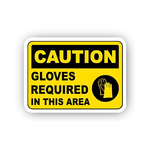 2 (Pieces) 3" and 5" Hand Protection Required Symbol Sticker, Waterproof Vinyl Decals for Many Purpo