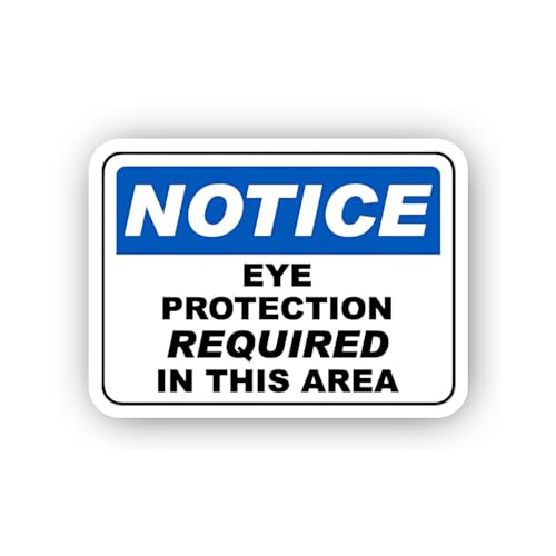 2 (Pieces) 3" and 5" Area Eye Protection Notice Sticker, Waterproof Vinyl Decals for Many Purpose Li