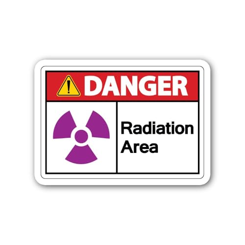 2 (Pieces) 3" and 5" Radiation Area Sign Sticker, Waterproof Vinyl Decals for Many Purpose Like Cars