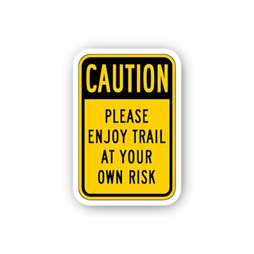 2 (Pieces) 3" and 5" Caution Trail Risk Sticker, Waterproof Vinyl Decals for Many Purpose Like Cars,