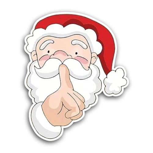 2 (Pieces) 3" and 5" Cartoon Santa Claus Sticker, Waterproof Vinyl Decals for Many Purpose Like Cars