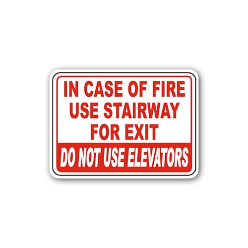 2 (Pieces) 3" and 5" Use Stairs for Exit Do Not Use Elevators Sign Sticker, Waterproof Vinyl Decals