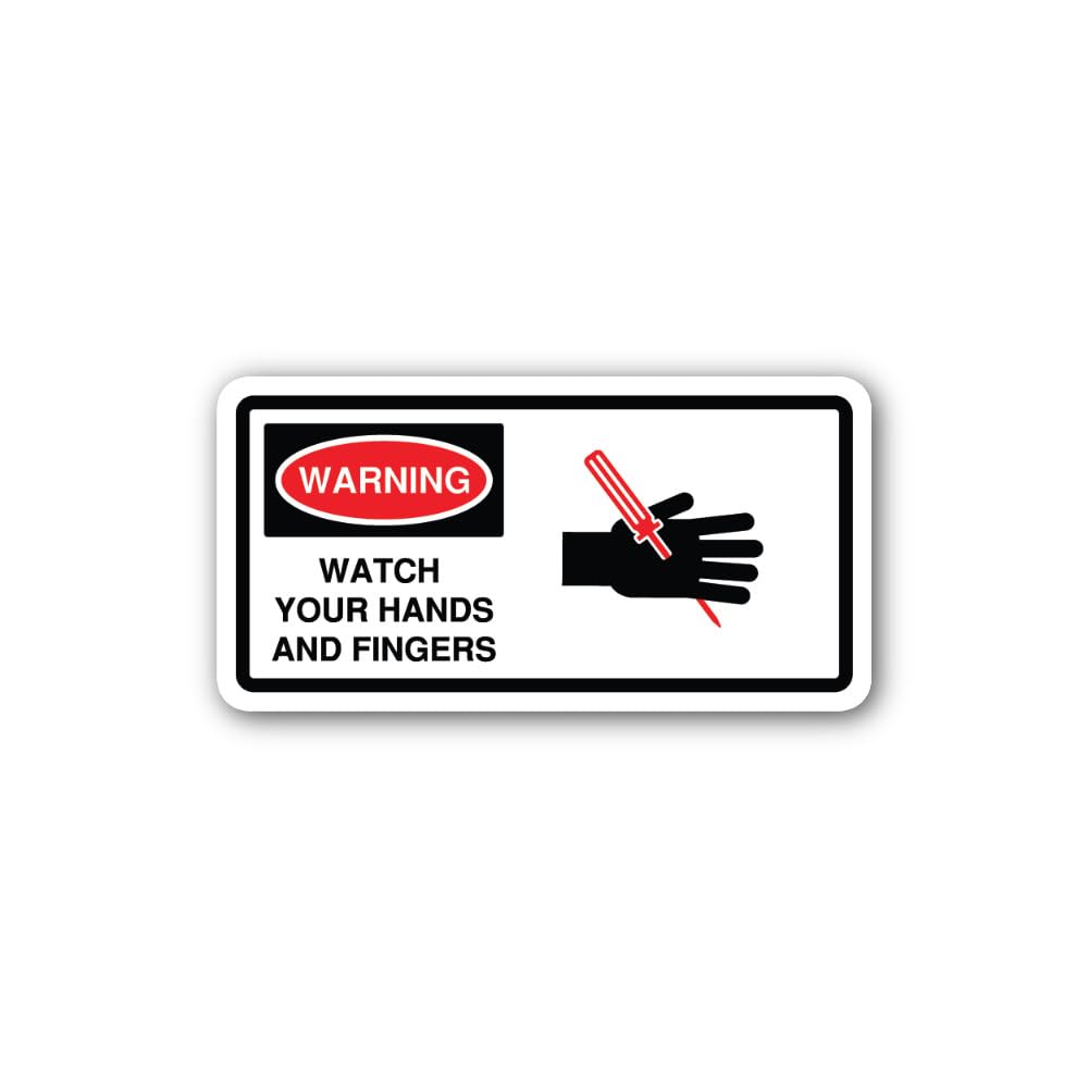 2 (Pieces) 3" and 5" Screwdriver Puncture Risk Sticker, Waterproof Vinyl Decals for Many Purpose Lik