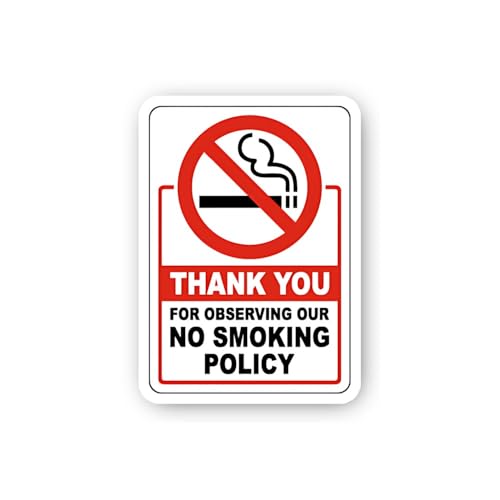 2 (Pieces) 3" and 5" Thank You for Observing No Smoking Policy Sticker, Waterproof Vinyl Decals for