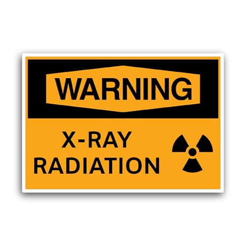 2 (Pieces) 3" and 5" Warning X-Ray Radiation Sign Sticker, Waterproof Vinyl Decals for Many Purpose