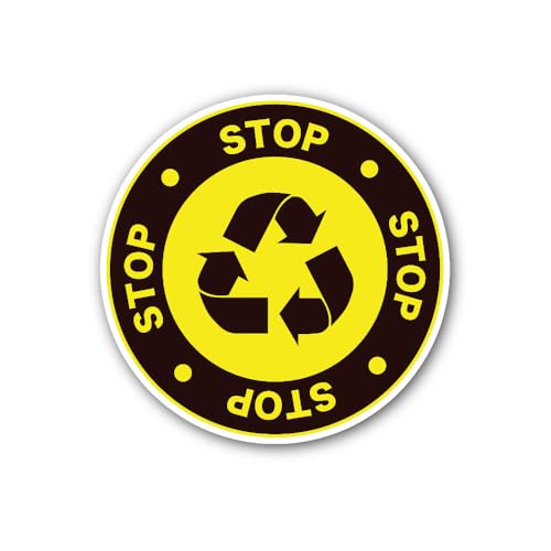 2 (Pieces) 3" and 5" Universal Recycling Symbol Sign Sticker, Waterproof Vinyl Decals for Many Purpo