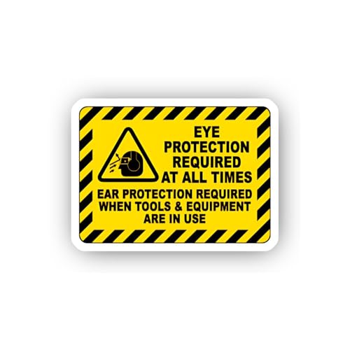 2 (Pieces) 3" and 5" Hearing and Eye Safety Compliance Sticker Sticker, Waterproof Vinyl Decals for