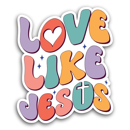 2 (Pieces) 3" and 5" Love Like Jesus Sticker, Waterproof Vinyl Decals for Many Purpose Like Cars, Tr