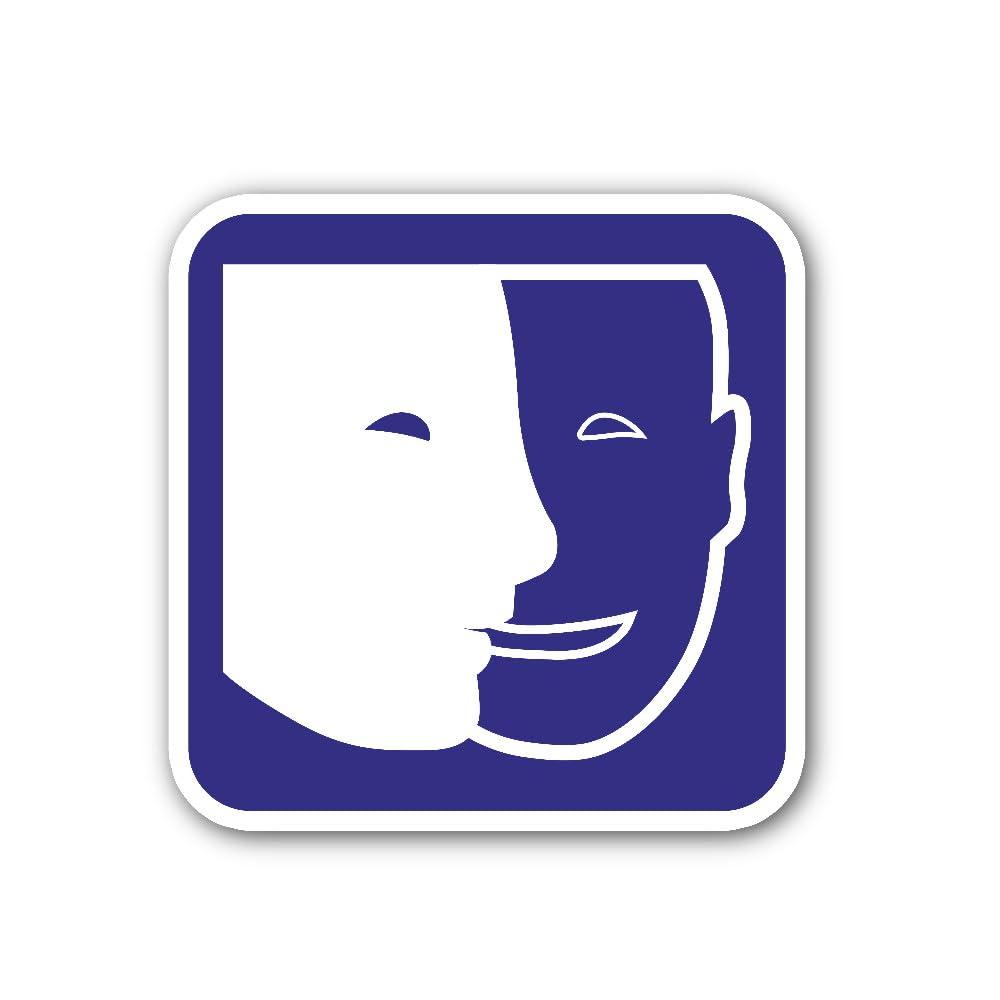 2 (Pieces) 3" and 5" Panneau Picto S3a symbole d'accueil d'accompagnement et d'accessibilité Sticker
