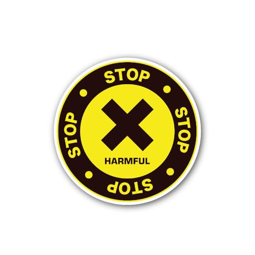 2 (Pieces) 3" and 5" l indicating a Potential Hazard Sign Sticker, Waterproof Vinyl Decals for Many