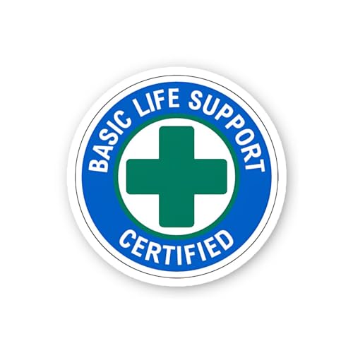 2 (Pieces) 3" and 5" Basic Life Support Certified Blue Cross Decal Sticker, Waterproof Vinyl Decals
