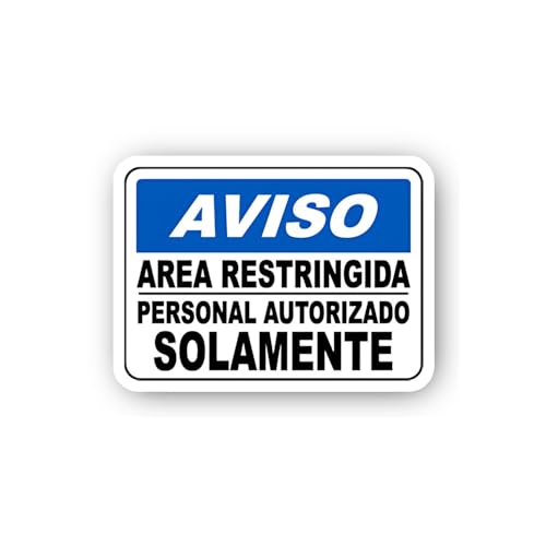 2 (Pieces) 3" and 5" Aviso Restricted Area Authorized Personnel Only Sticker, Waterproof Vinyl Decal