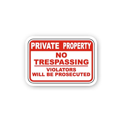 2 (Pieces) 3" and 5" Private Property No Trespassing Violators Will Be Prosecuted Horizontal Sticker