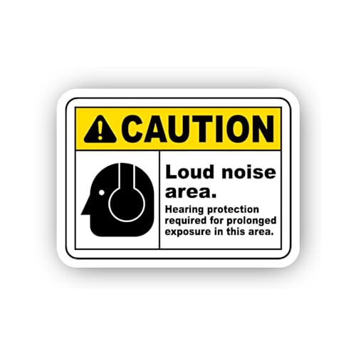 2 (Pieces) 3" and 5" Prolonged Exposure Noise Safety Label Sticker, Waterproof Vinyl Decals for Many
