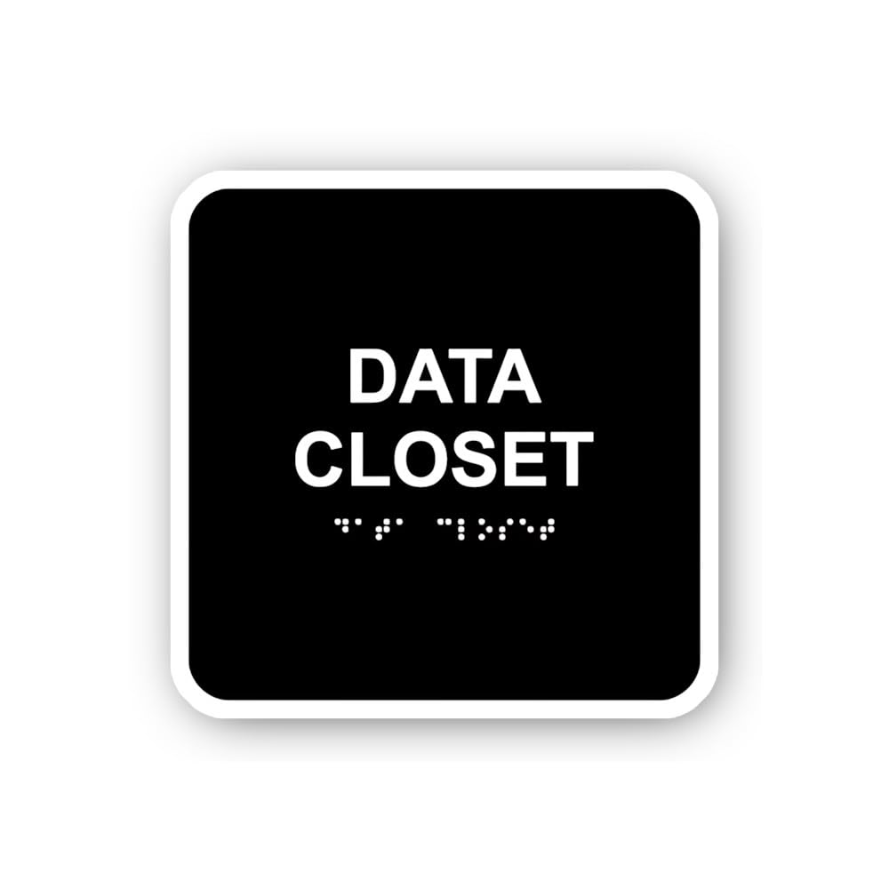 2 (Pieces) 3" and 5" Data Closet Braille Sticker, Waterproof Vinyl Decals for Many Purpose Like Cars