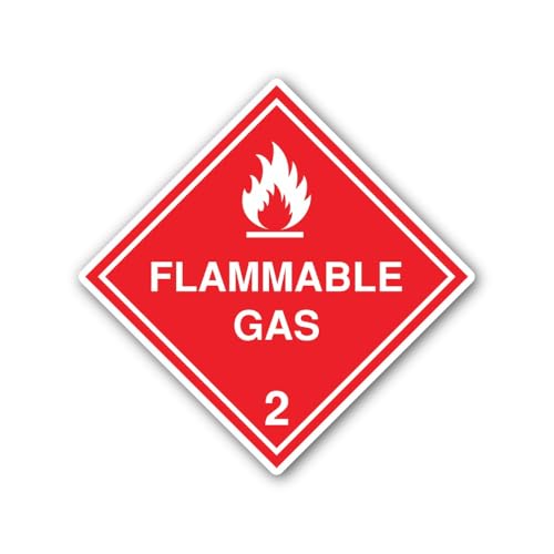 2 (Pieces) 3" and 5" Red Flammable Gas Sticker, Waterproof Vinyl Decals for Many Purpose Like Cars,